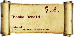 Thomka Arnold névjegykártya